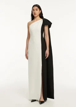 Ready To Wear|Ready To Wear Roland Mouret Asymmetric Bow Stretch Cady Maxi Dress