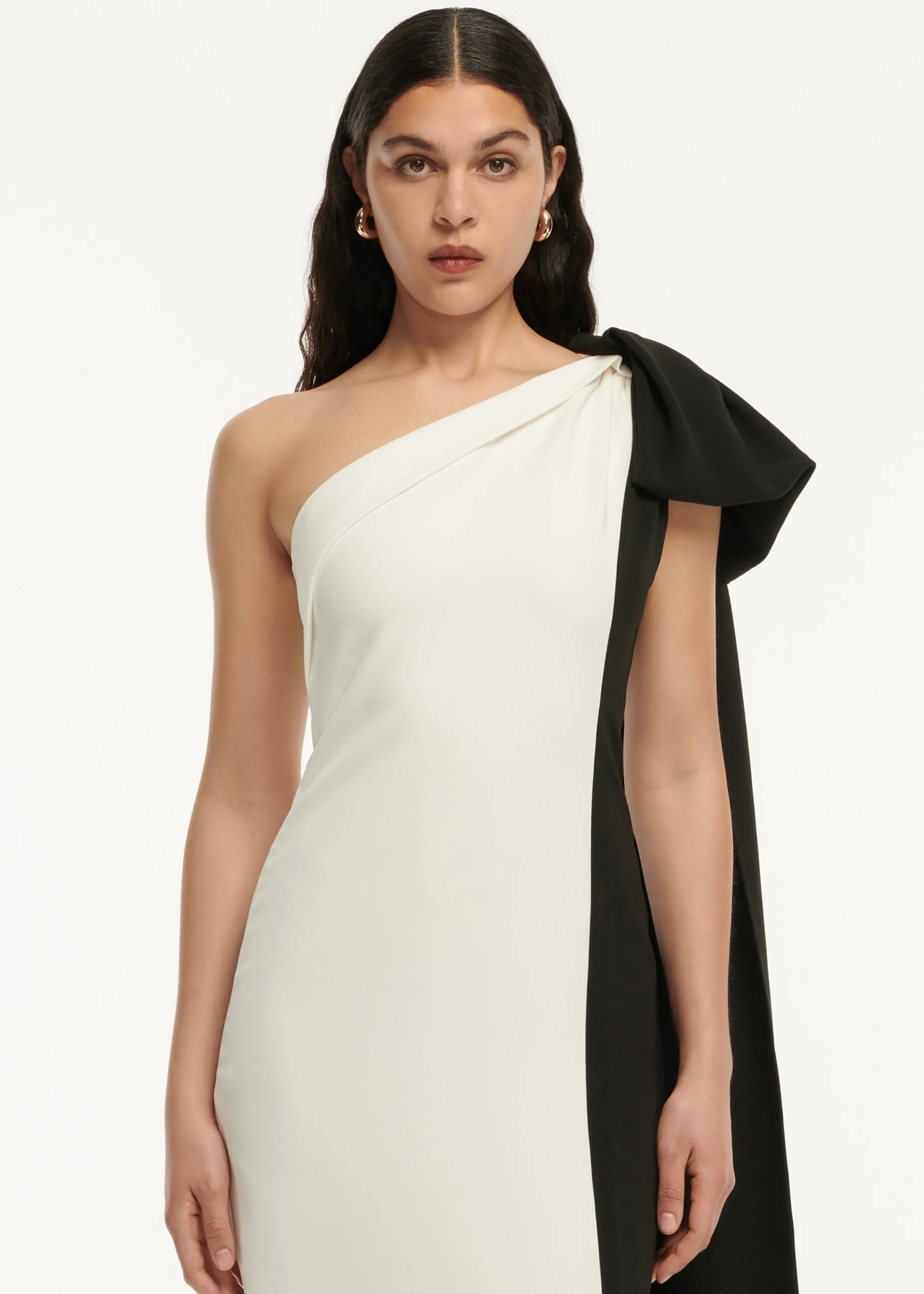 Ready To Wear|Ready To Wear Roland Mouret Asymmetric Bow Stretch Cady Maxi Dress