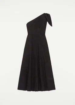 Ready To Wear|Ready To Wear Roland Mouret Asymmetric Cotton Poplin Midi Dress Black