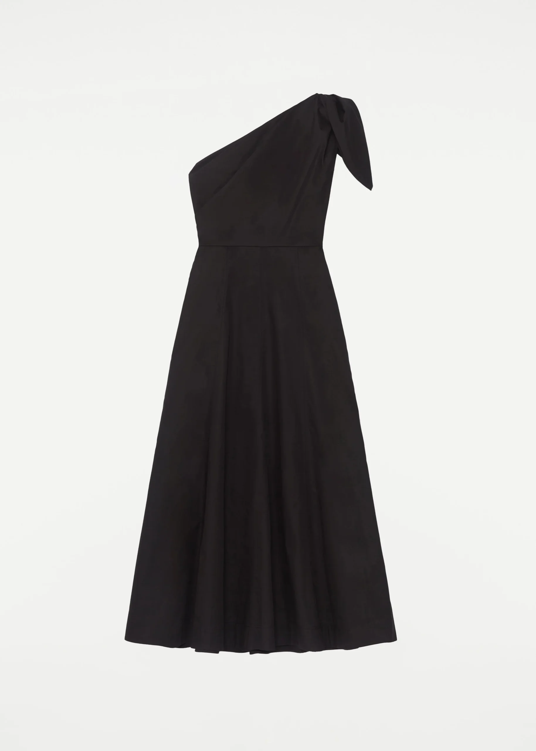 Ready To Wear|Ready To Wear Roland Mouret Asymmetric Cotton Poplin Midi Dress Black