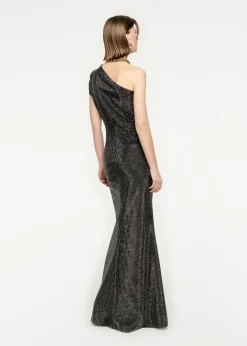 Ready To Wear|Ready To Wear Roland Mouret Asymmetric Diamante Maxi Dress Black
