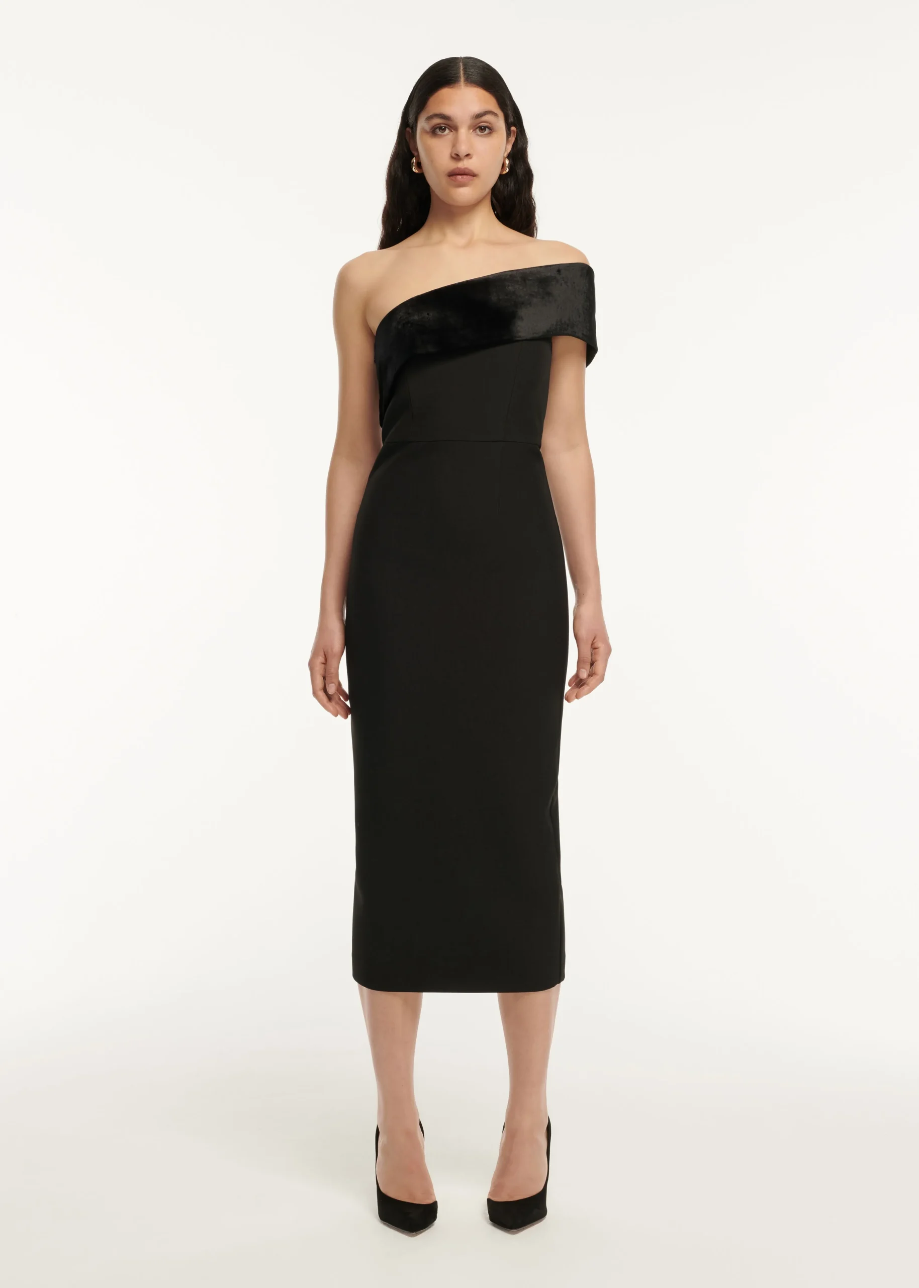 Ready To Wear|Ready To Wear Roland Mouret Asymmetric Panelled Stretch Cady Midi Dress
