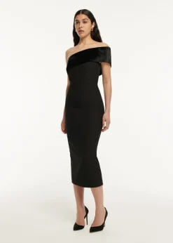Ready To Wear|Ready To Wear Roland Mouret Asymmetric Panelled Stretch Cady Midi Dress