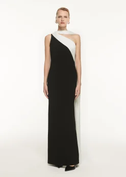 Ready To Wear|Ready To Wear Roland Mouret Asymmetric Satin Sash Maxi Dress