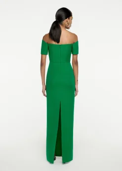 Ready To Wear|Ready To Wear Roland Mouret Asymmetric Silk Wool Maxi Dress Green