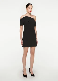 Ready To Wear|Ready To Wear Roland Mouret Asymmetric Silk Wool  Mini Dress Black