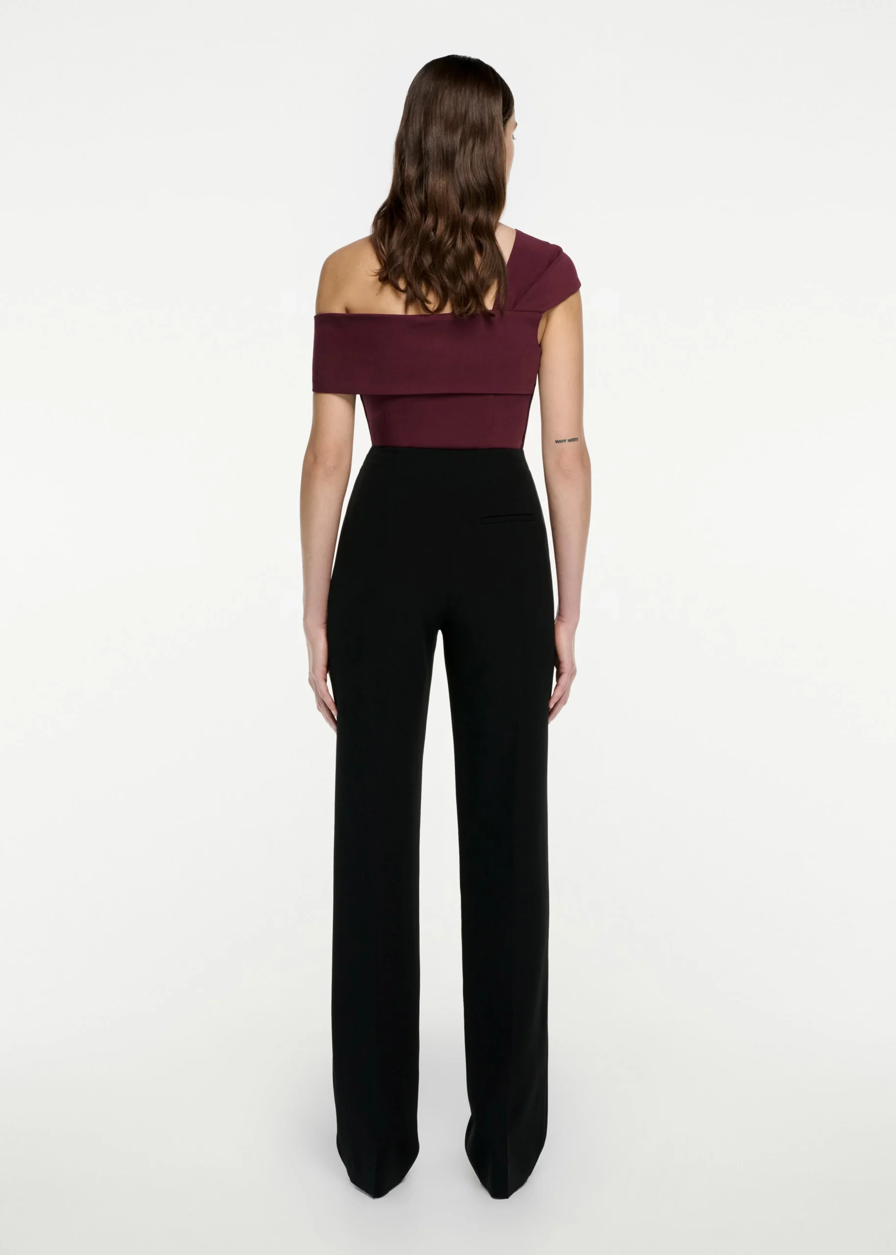Ready To Wear|Ready To Wear Roland Mouret Asymmetric Stretch Cady Top Maroon