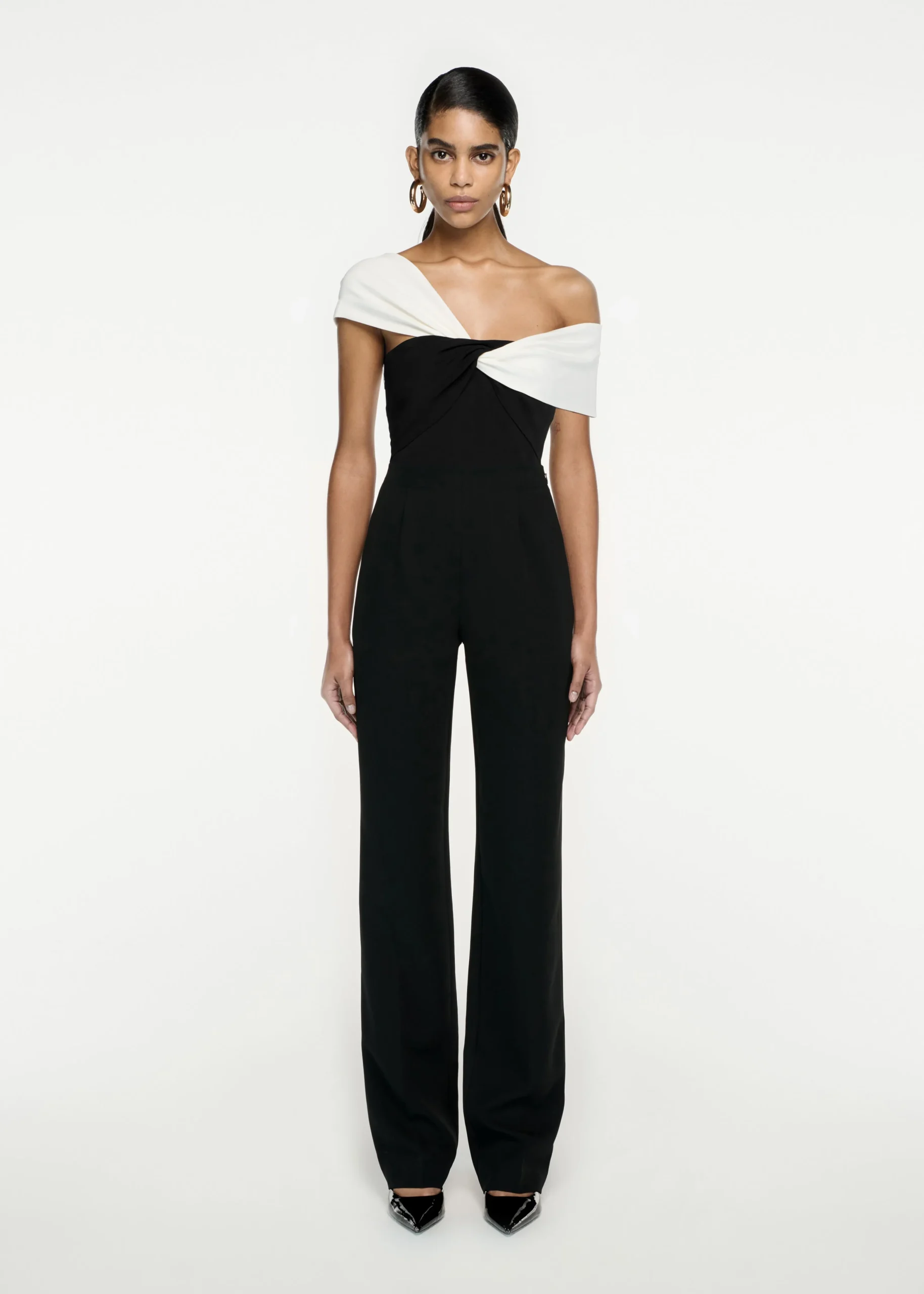 Ready To Wear|Ready To Wear Roland Mouret Asymmetric Stretch Cady Top Monochrome