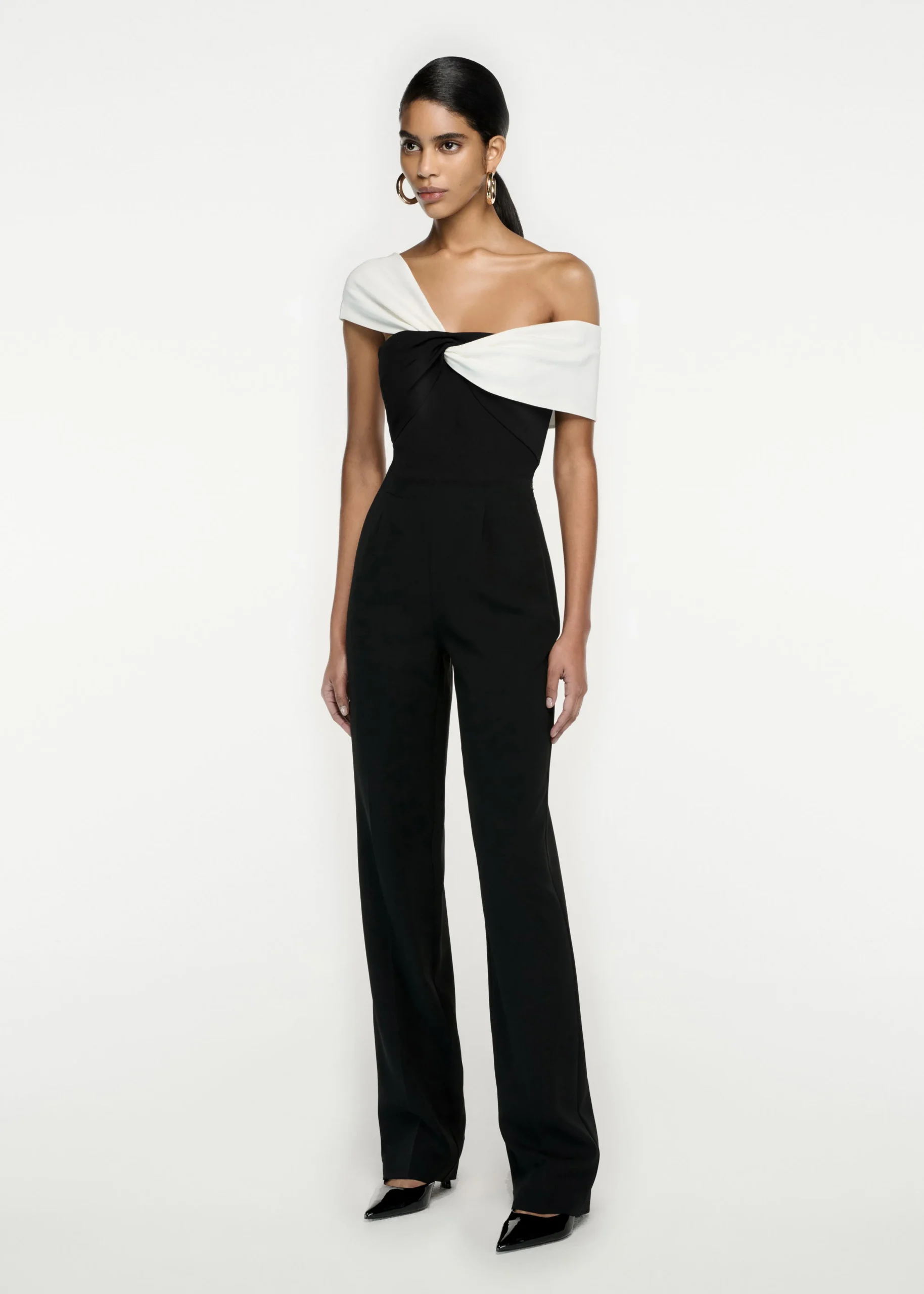 Ready To Wear|Ready To Wear Roland Mouret Asymmetric Stretch Cady Top Monochrome