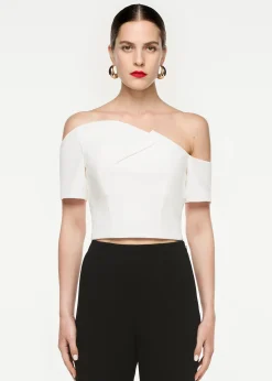 Ready To Wear|Ready To Wear Roland Mouret Asymmetric Stretch Cady Top White
