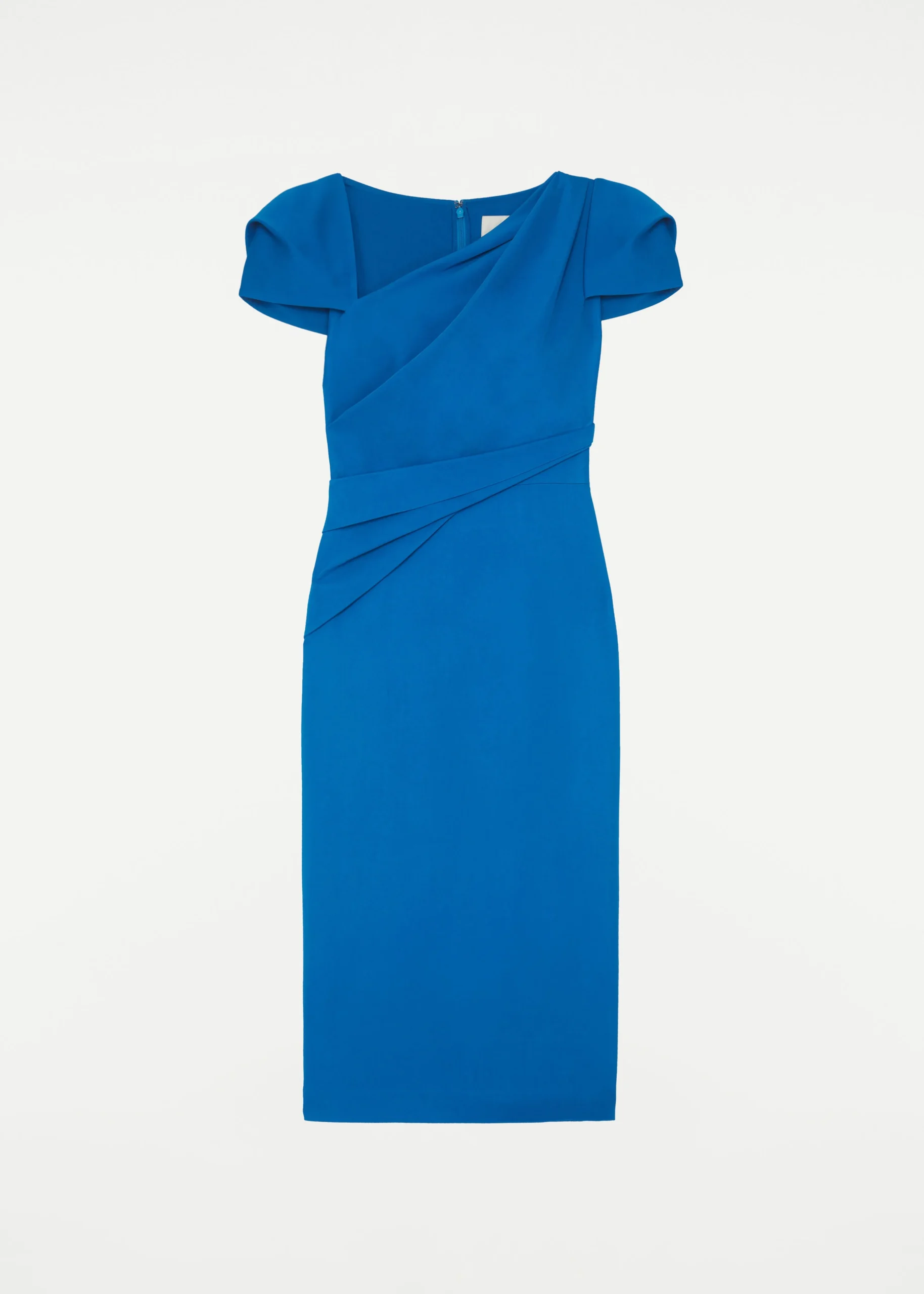 Ready To Wear|Ready To Wear Roland Mouret Cap Sleeve Stretch Cady Midi Dress Blue