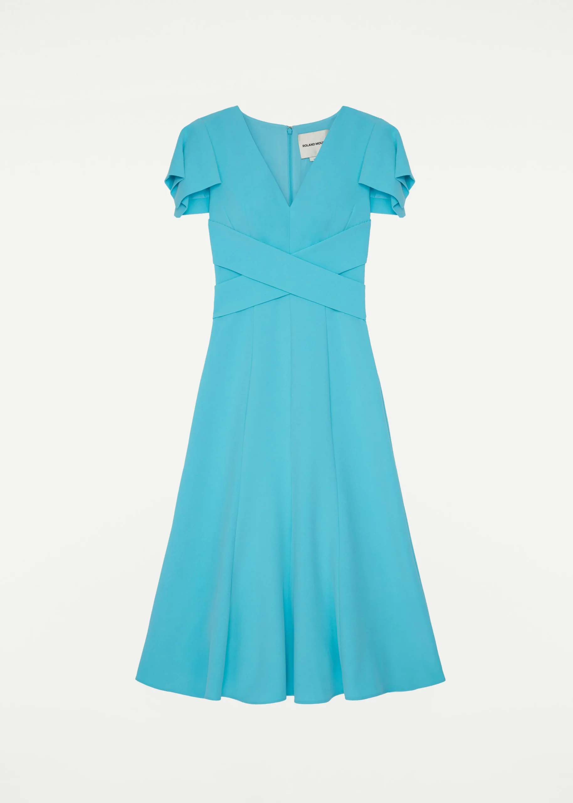 Ready To Wear|Ready To Wear Roland Mouret Cap Sleeve Stretch Cady Midi Dress Blue