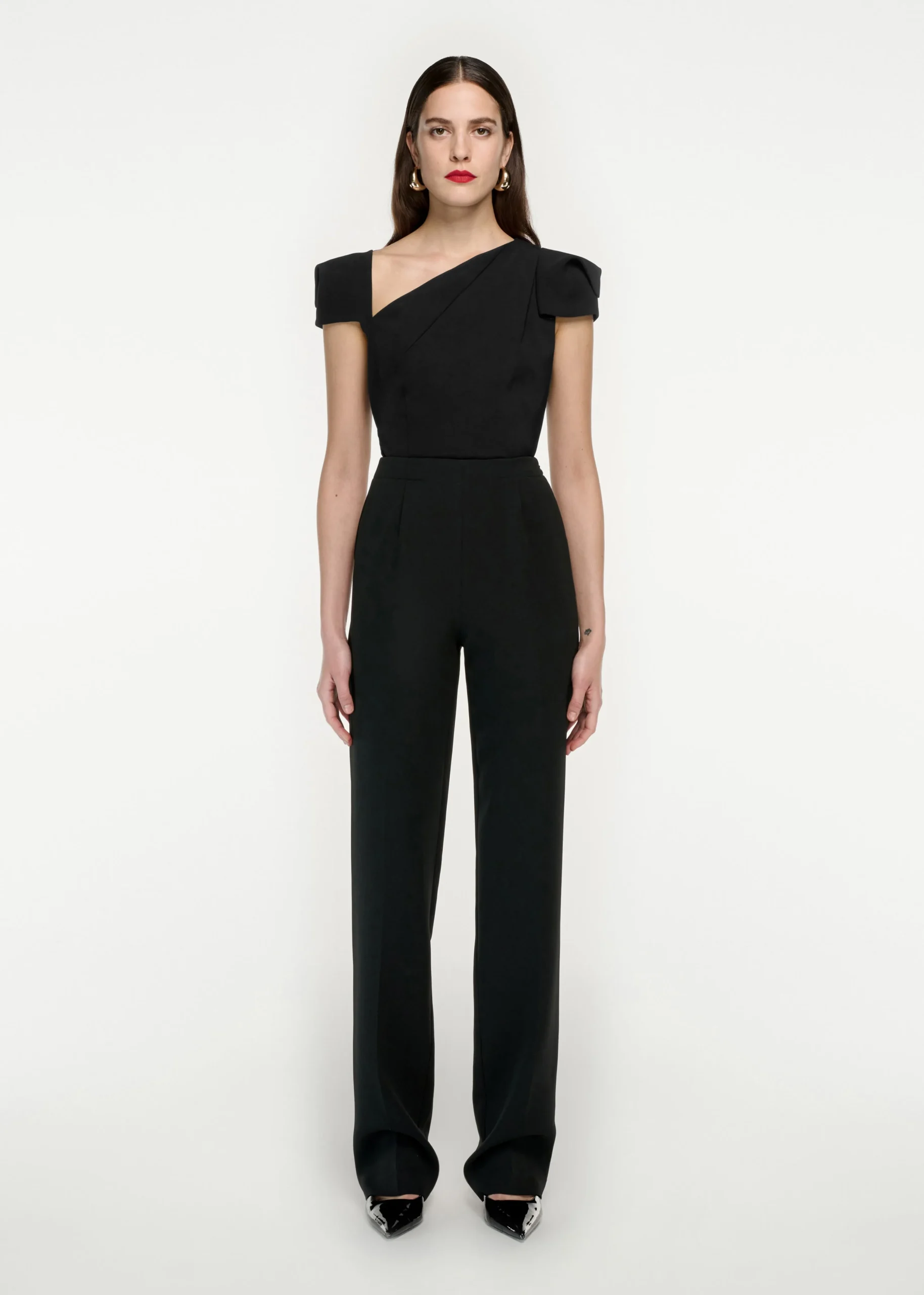 Ready To Wear|Ready To Wear Roland Mouret Cap Sleeve Stretch Cady Top Black