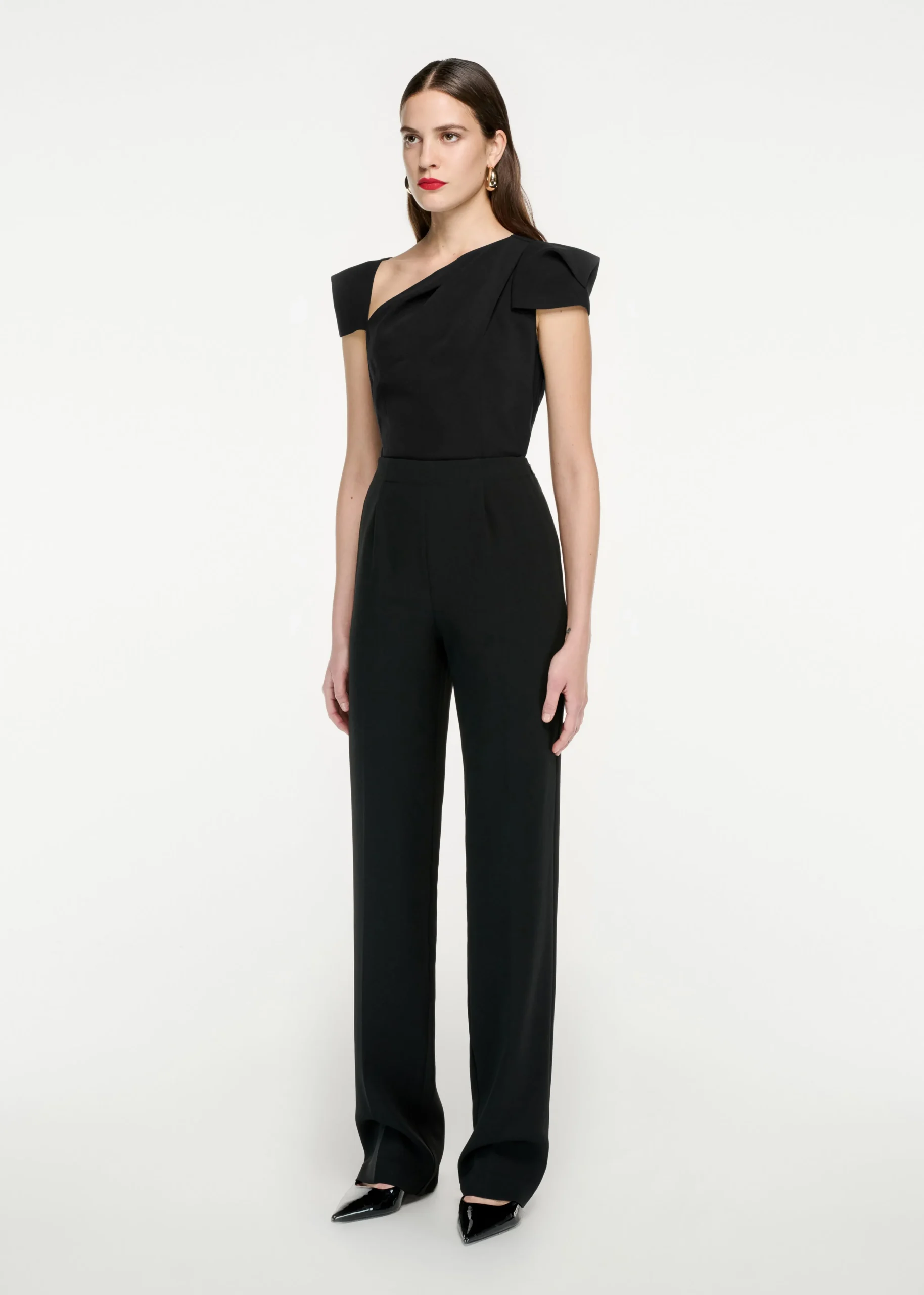 Ready To Wear|Ready To Wear Roland Mouret Cap Sleeve Stretch Cady Top Black