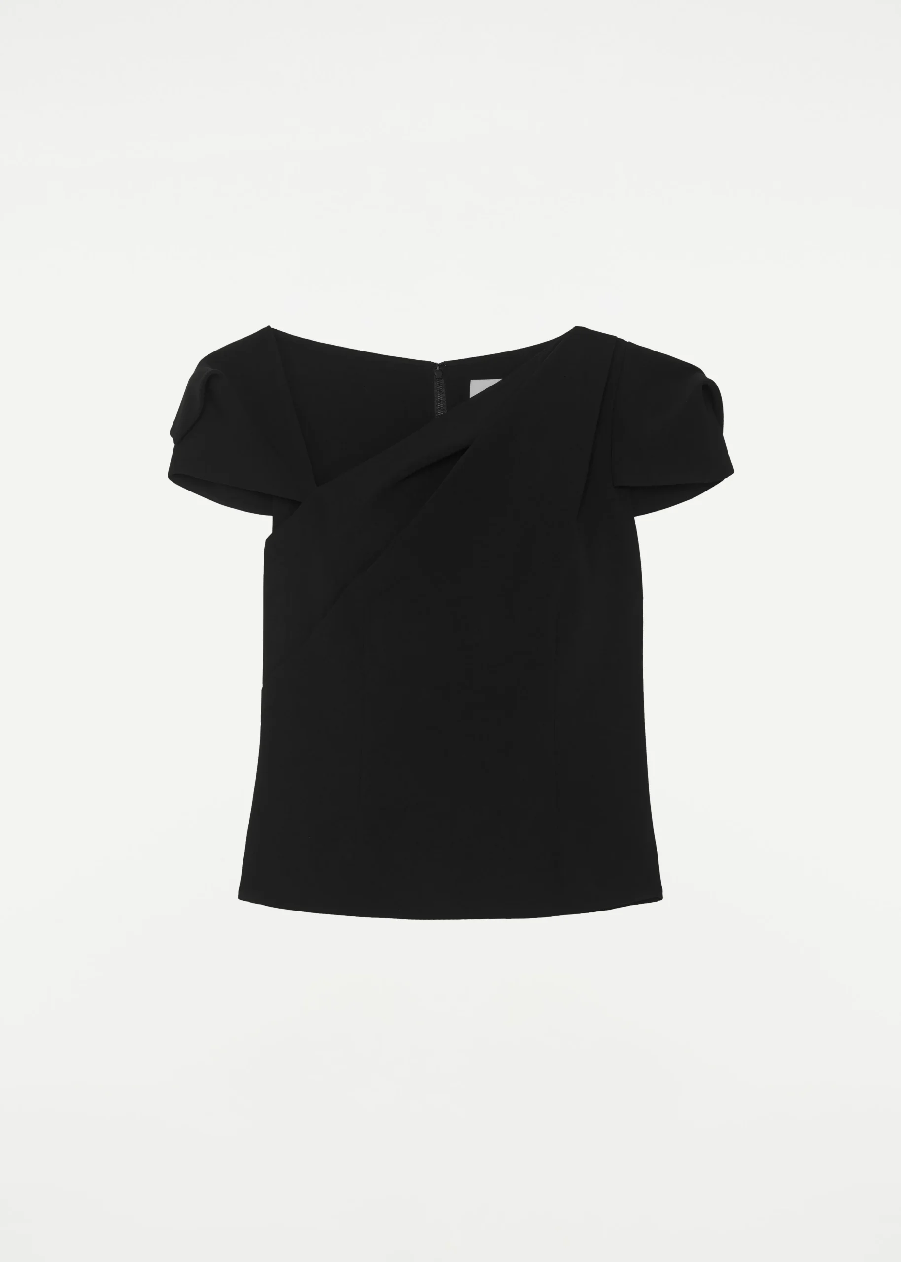 Ready To Wear|Ready To Wear Roland Mouret Cap Sleeve Stretch Cady Top Black