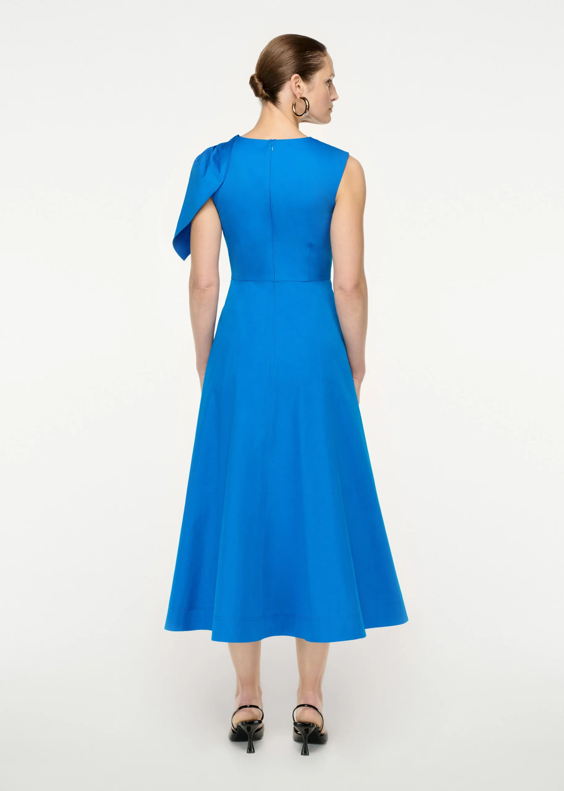 Ready To Wear|Ready To Wear Roland Mouret Cotton Poplin Midi Dress Blue