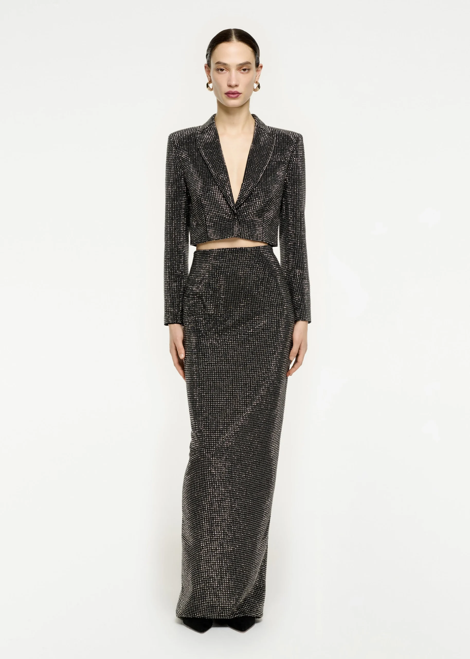 Ready To Wear|Ready To Wear Roland Mouret Diamante Maxi Skirt Black