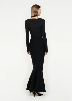 Ready To Wear|Ready To Wear Roland Mouret Flat Knit Maxi Skirt Black