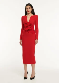 Ready To Wear|Ready To Wear Roland Mouret Flower Detail Midi Dress