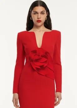 Ready To Wear|Ready To Wear Roland Mouret Flower Detail Midi Dress