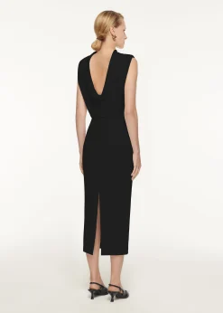 Ready To Wear|Ready To Wear Roland Mouret High Neck Stretch Cady Midi Dress Black