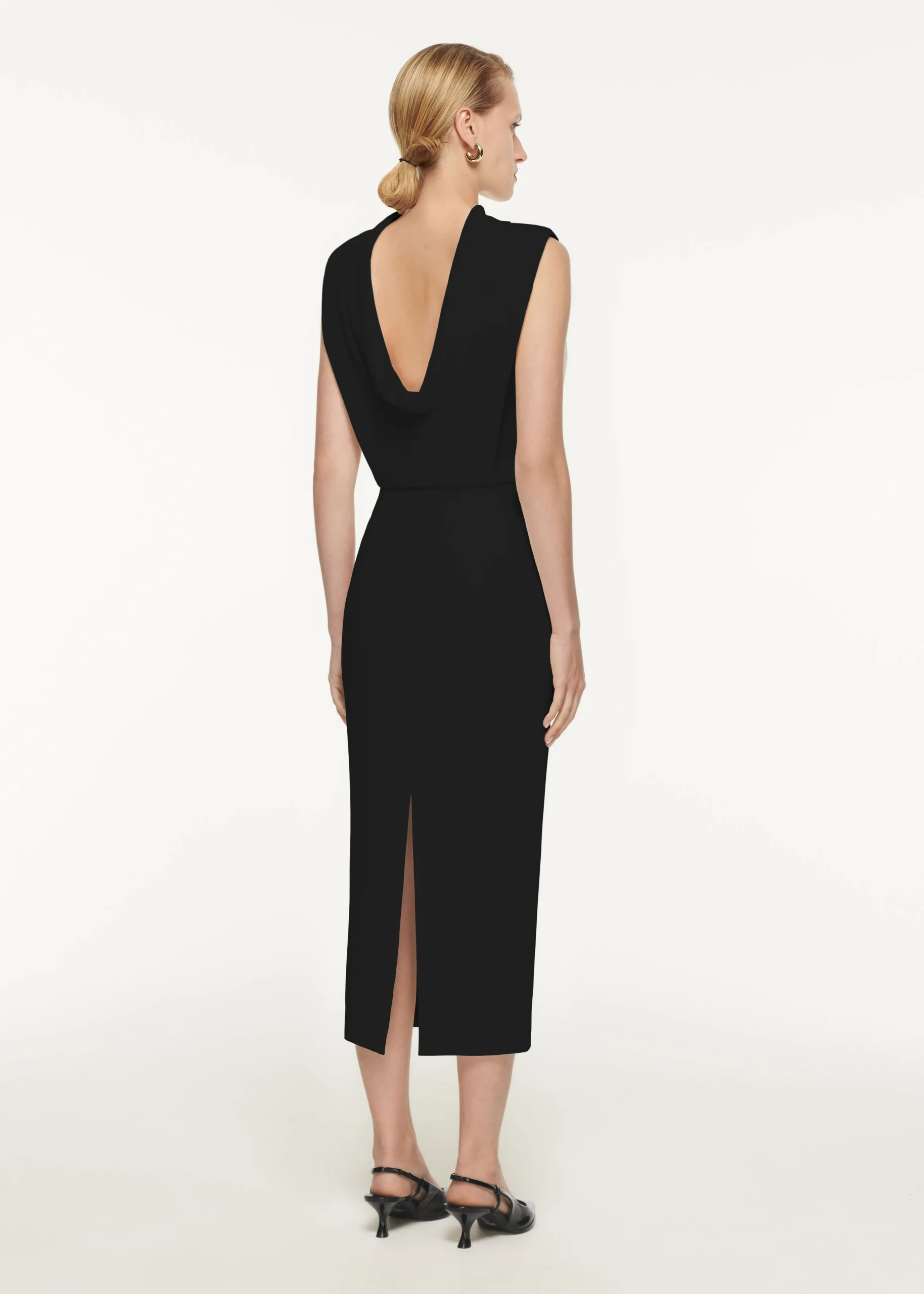 Ready To Wear|Ready To Wear Roland Mouret High Neck Stretch Cady Midi Dress Black