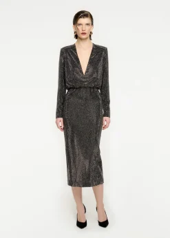Ready To Wear|Ready To Wear Roland Mouret Long Sleeve Diamante Midi Dress Black