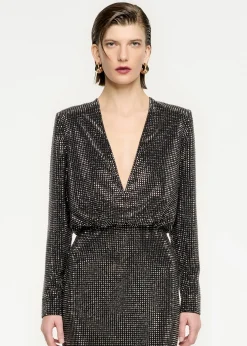 Ready To Wear|Ready To Wear Roland Mouret Long Sleeve Diamante Midi Dress Black