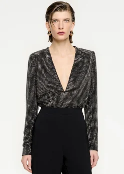 Ready To Wear|Ready To Wear Roland Mouret Long Sleeve Diamante Top Black
