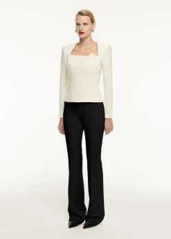 Ready To Wear|Ready To Wear Roland Mouret Long Sleeve Drape Detail Crepe Top