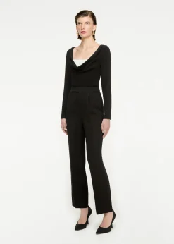 Ready To Wear|Ready To Wear Roland Mouret Long Sleeve Stretch Cady Top Monochrome