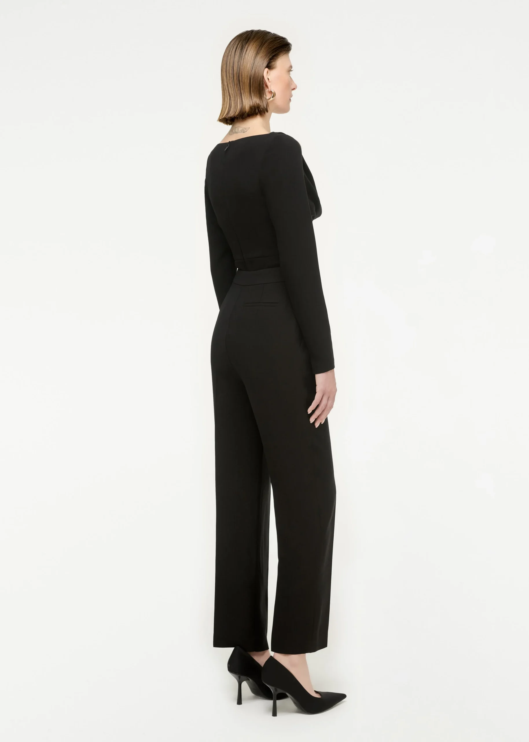 Ready To Wear|Ready To Wear Roland Mouret Long Sleeve Stretch Cady Top Monochrome