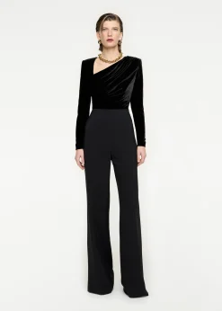 Ready To Wear|Ready To Wear Roland Mouret Long Sleeve Velvet Top Black