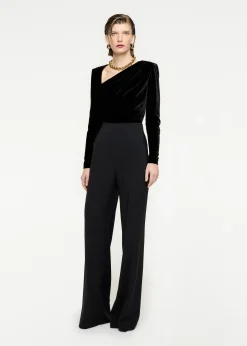 Ready To Wear|Ready To Wear Roland Mouret Long Sleeve Velvet Top Black