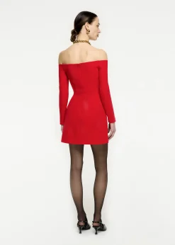 Ready To Wear|Ready To Wear Roland Mouret Long Sleeve Wool Crepe Mini Dress Red