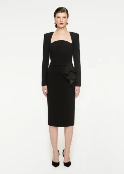 Ready To Wear|Ready To Wear Roland Mouret Long Sleeve Wool Crepe Top Black