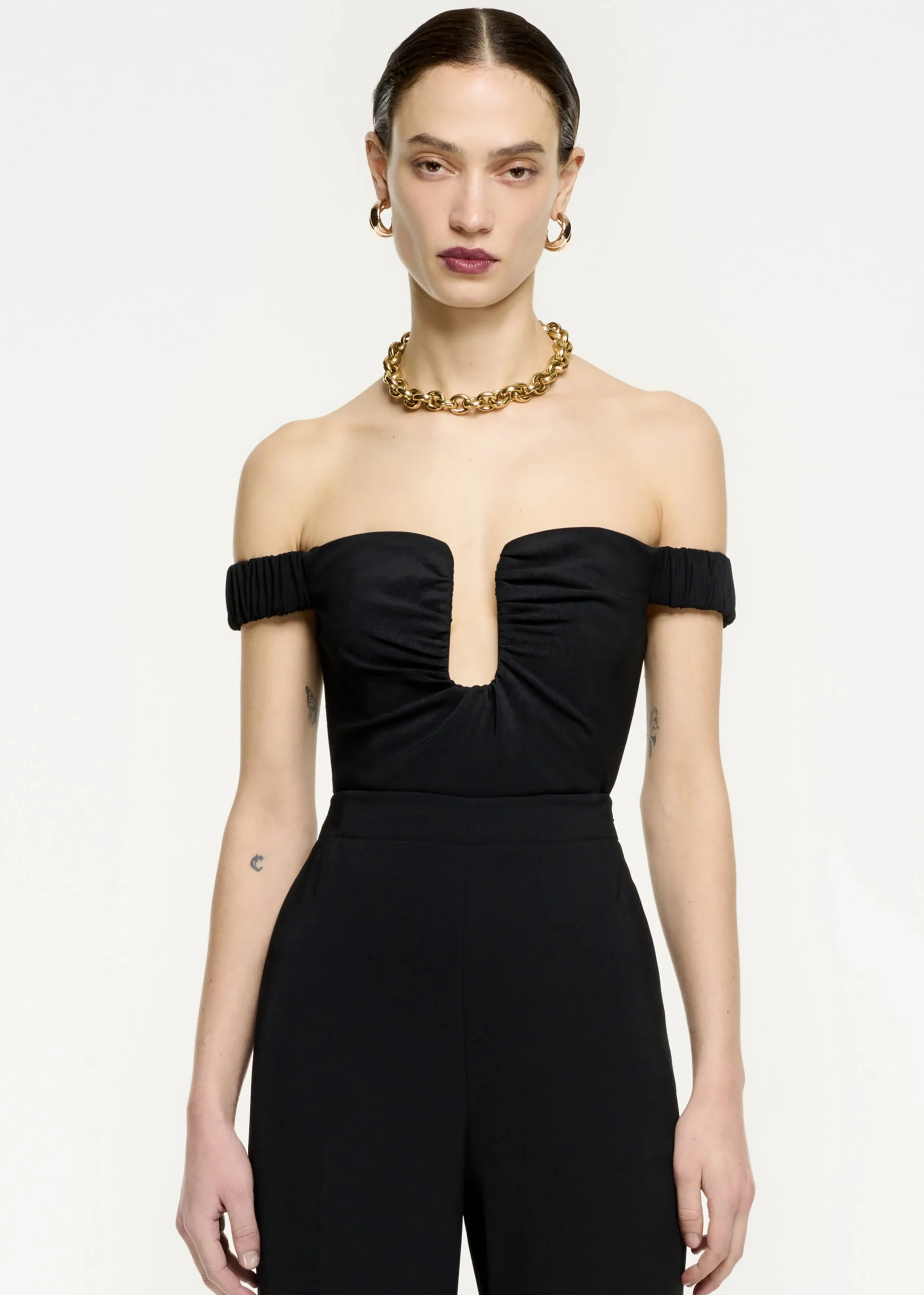 Ready To Wear|Ready To Wear Roland Mouret Off The Shoulder Stretch Cady Top Black