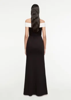 Ready To Wear|Ready To Wear Roland Mouret Off-The-Shoulder Stretch-Cady Gown Black