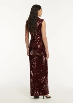 Ready To Wear Roland Mouret Sequin Drape Maxi Dress