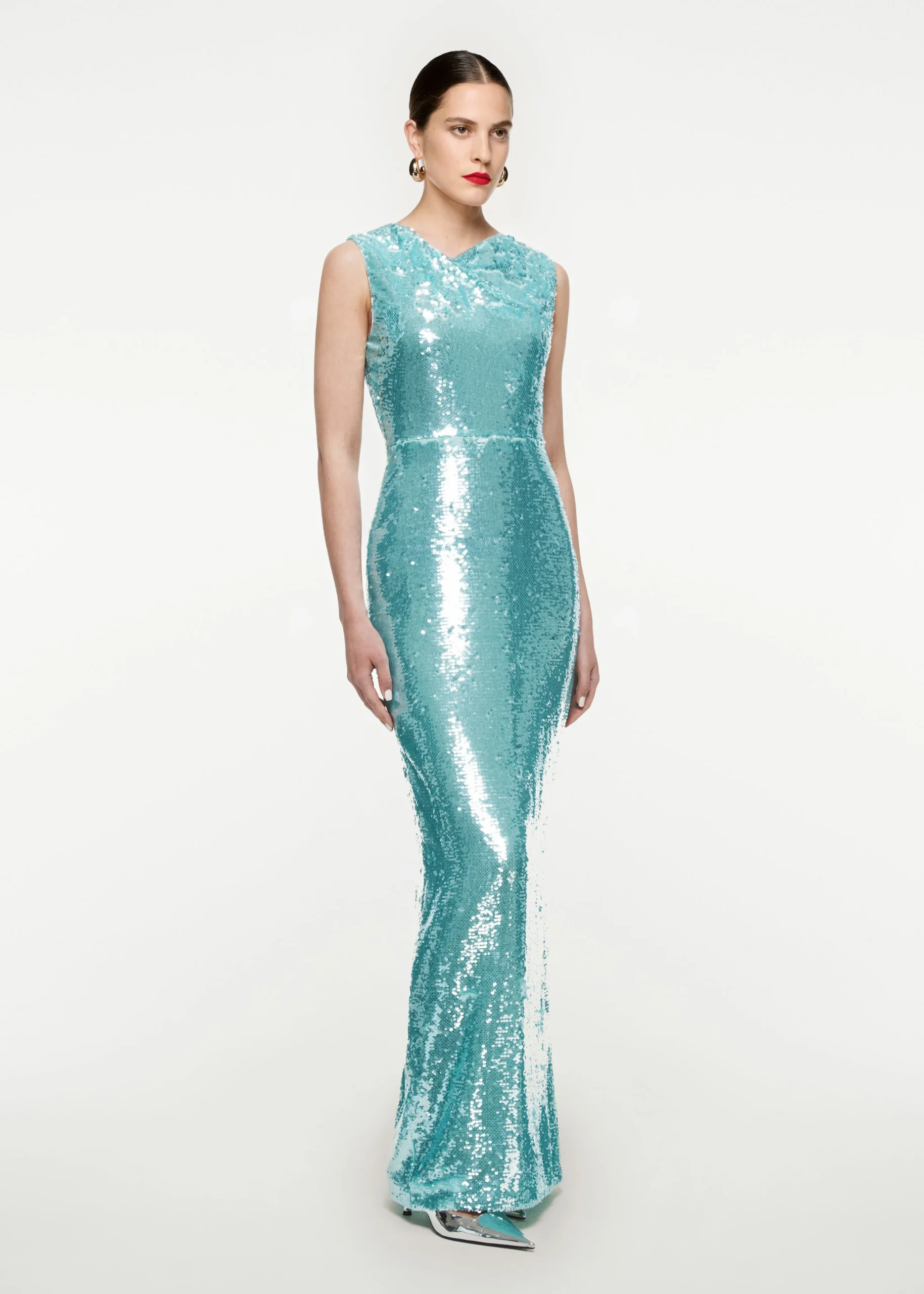Ready To Wear|Ready To Wear Roland Mouret Sequin Maxi Dress Blue