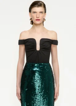 Ready To Wear|Ready To Wear Roland Mouret Sequin Midi Skirt Green