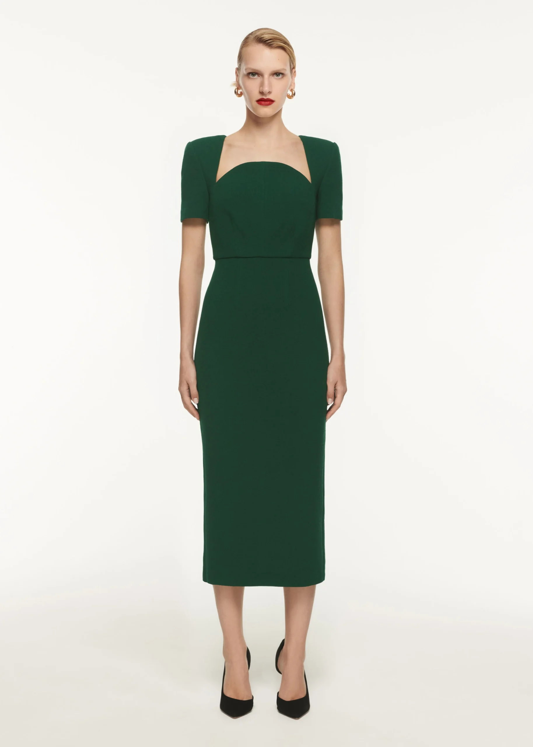 Ready To Wear|Ready To Wear Roland Mouret SHORT SLEEVE MOON MIDI DRESS