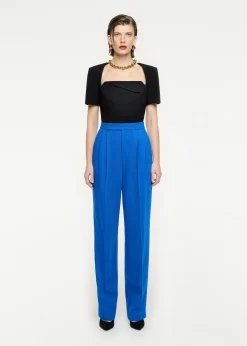 Ready To Wear|Ready To Wear Roland Mouret Short Sleeve Wool Crepe Top Black