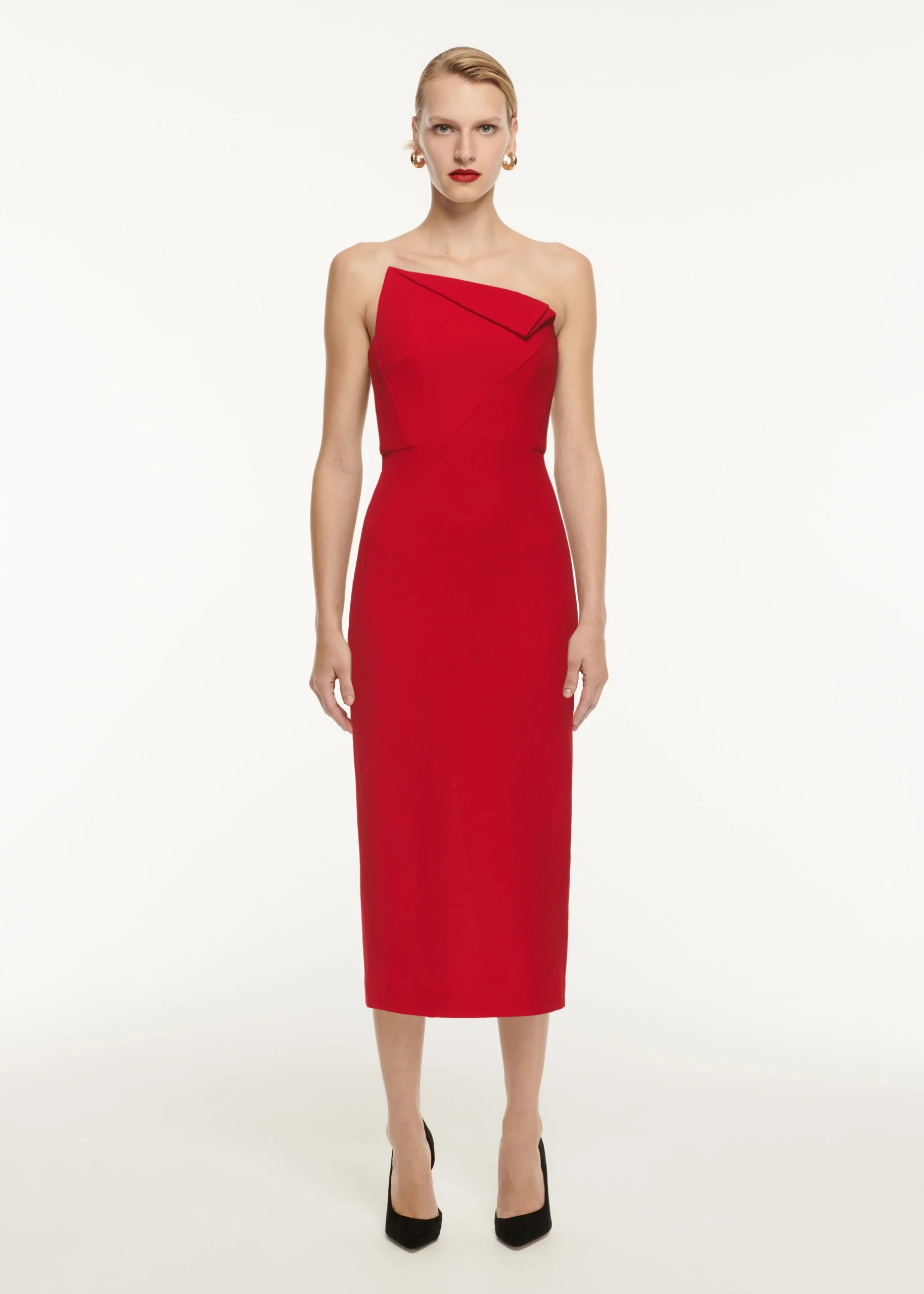 Ready To Wear|Ready To Wear Roland Mouret Strapless Origami Midi Dress