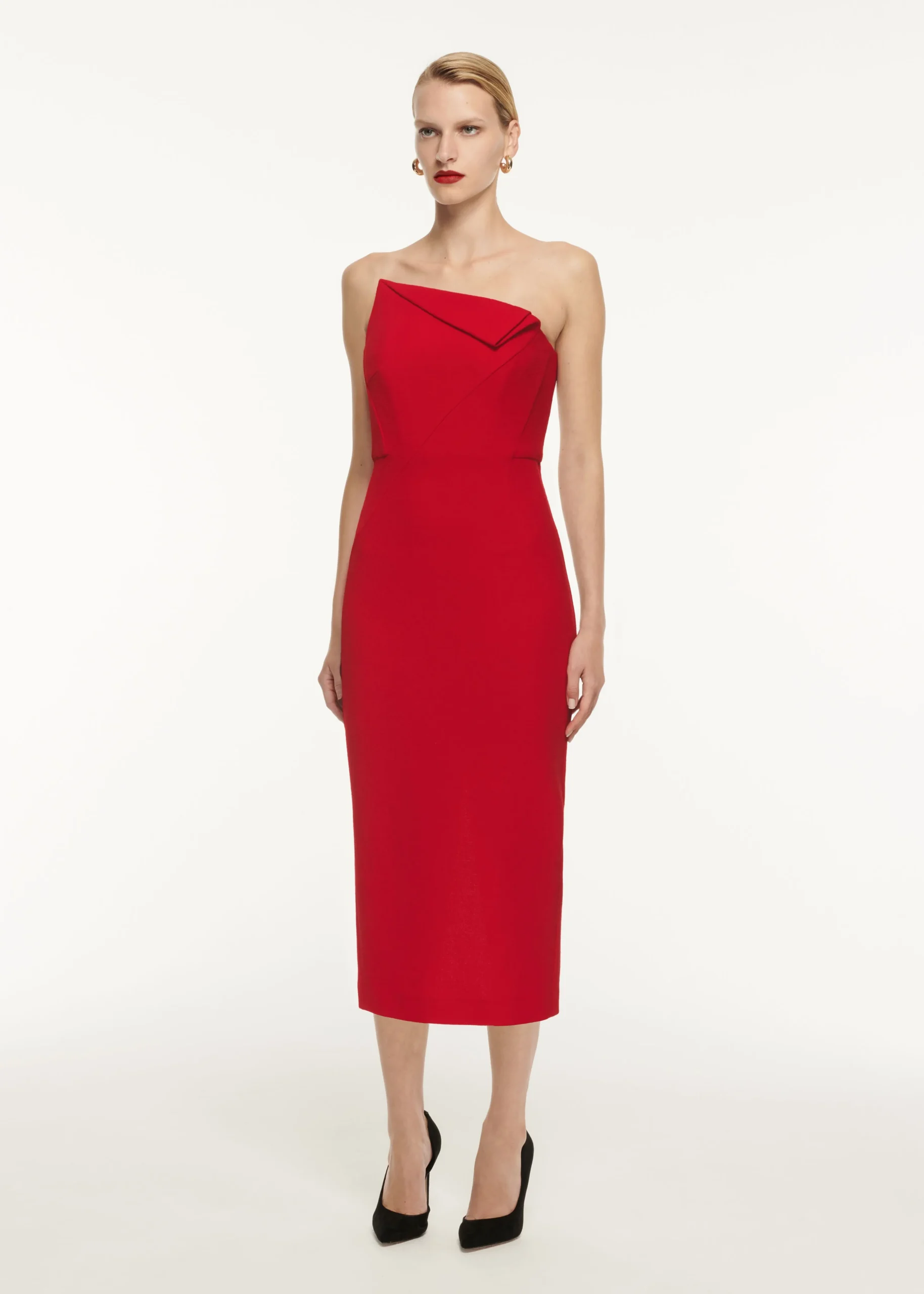 Ready To Wear|Ready To Wear Roland Mouret Strapless Origami Midi Dress