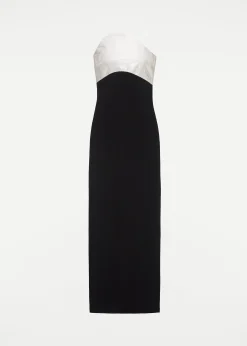 Ready To Wear|Ready To Wear Roland Mouret Strapless Silk Wool Diamante Maxi Dress Black
