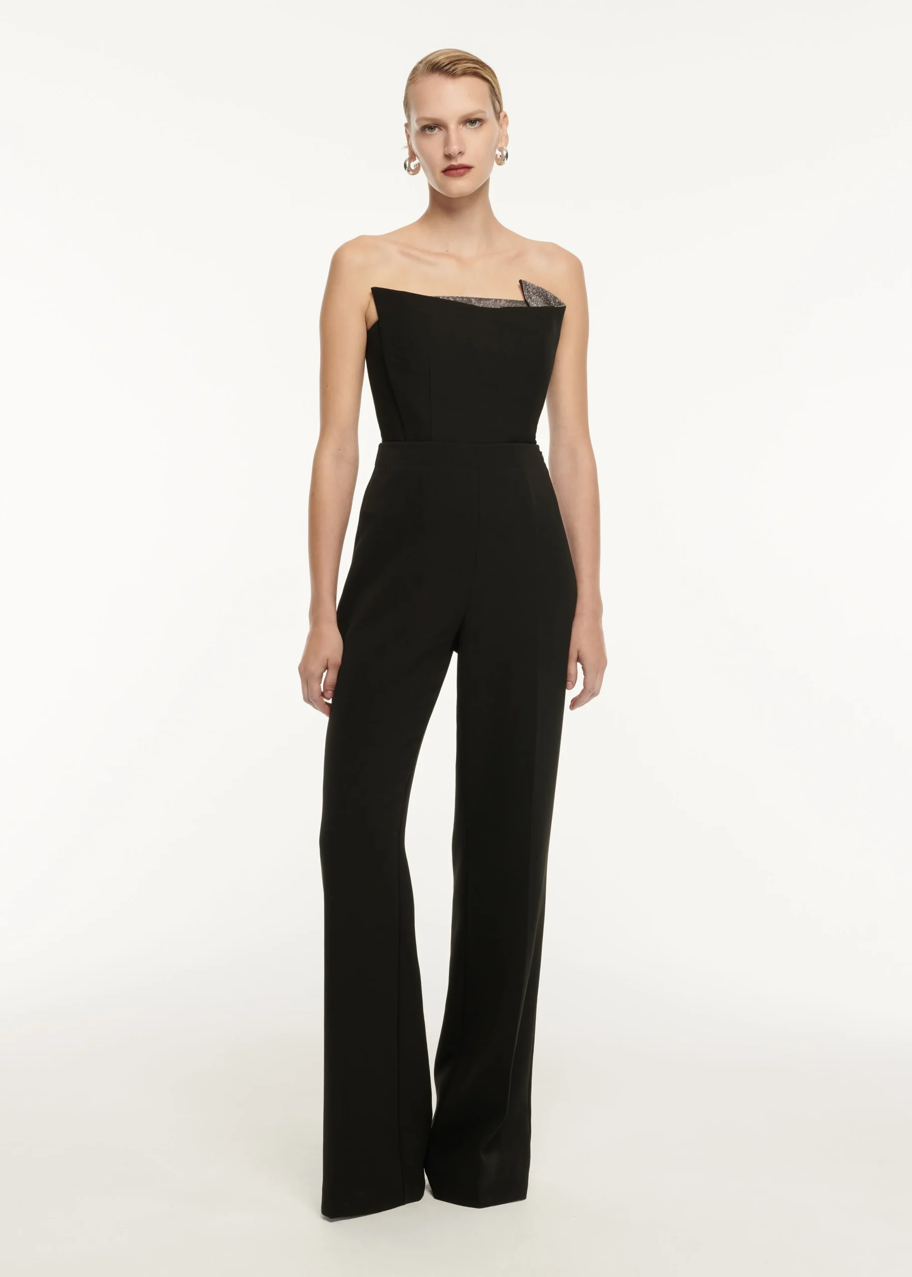 Ready To Wear|Ready To Wear Roland Mouret Strapless Wool Silk Embellished Top