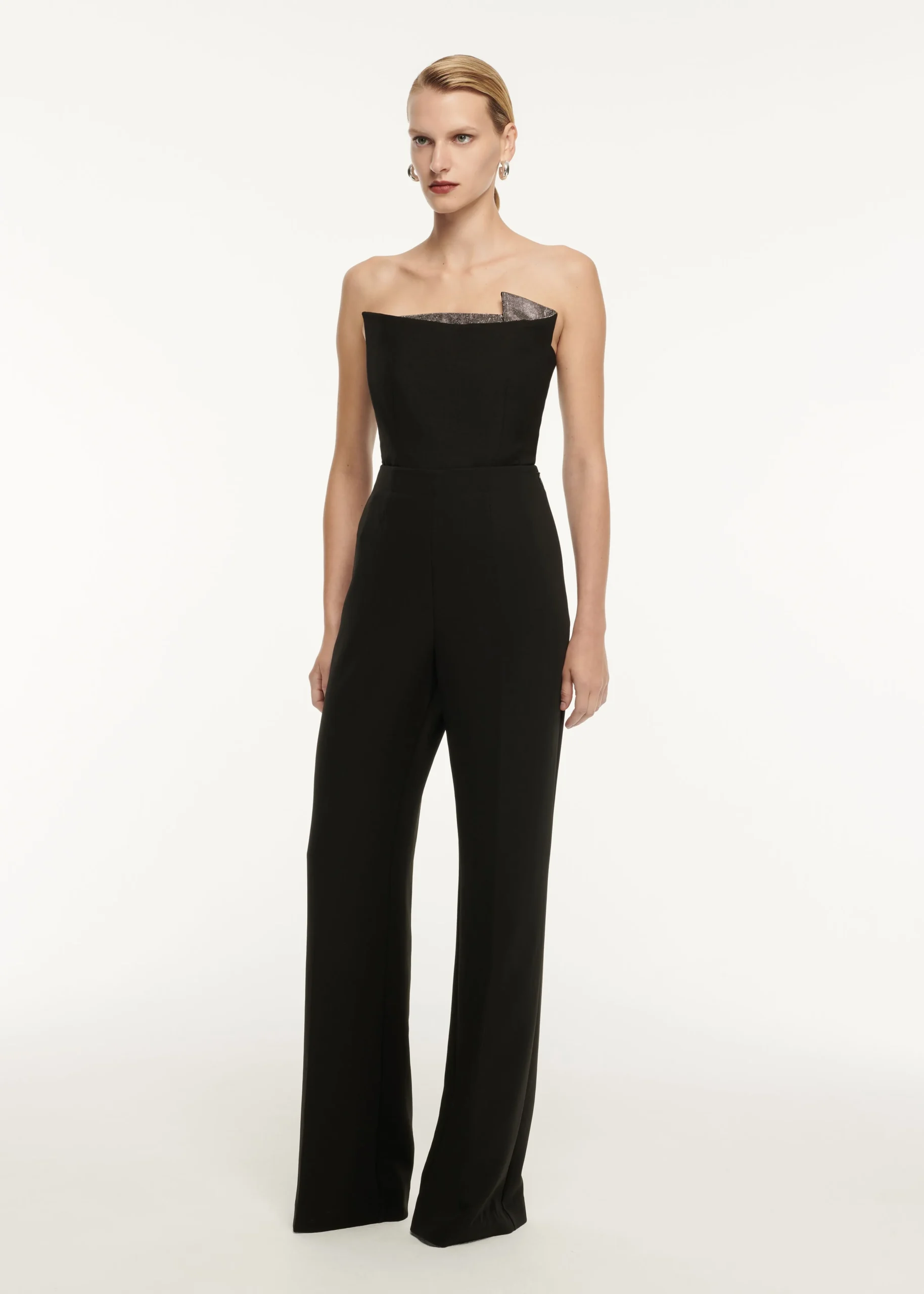 Ready To Wear|Ready To Wear Roland Mouret Strapless Wool Silk Embellished Top