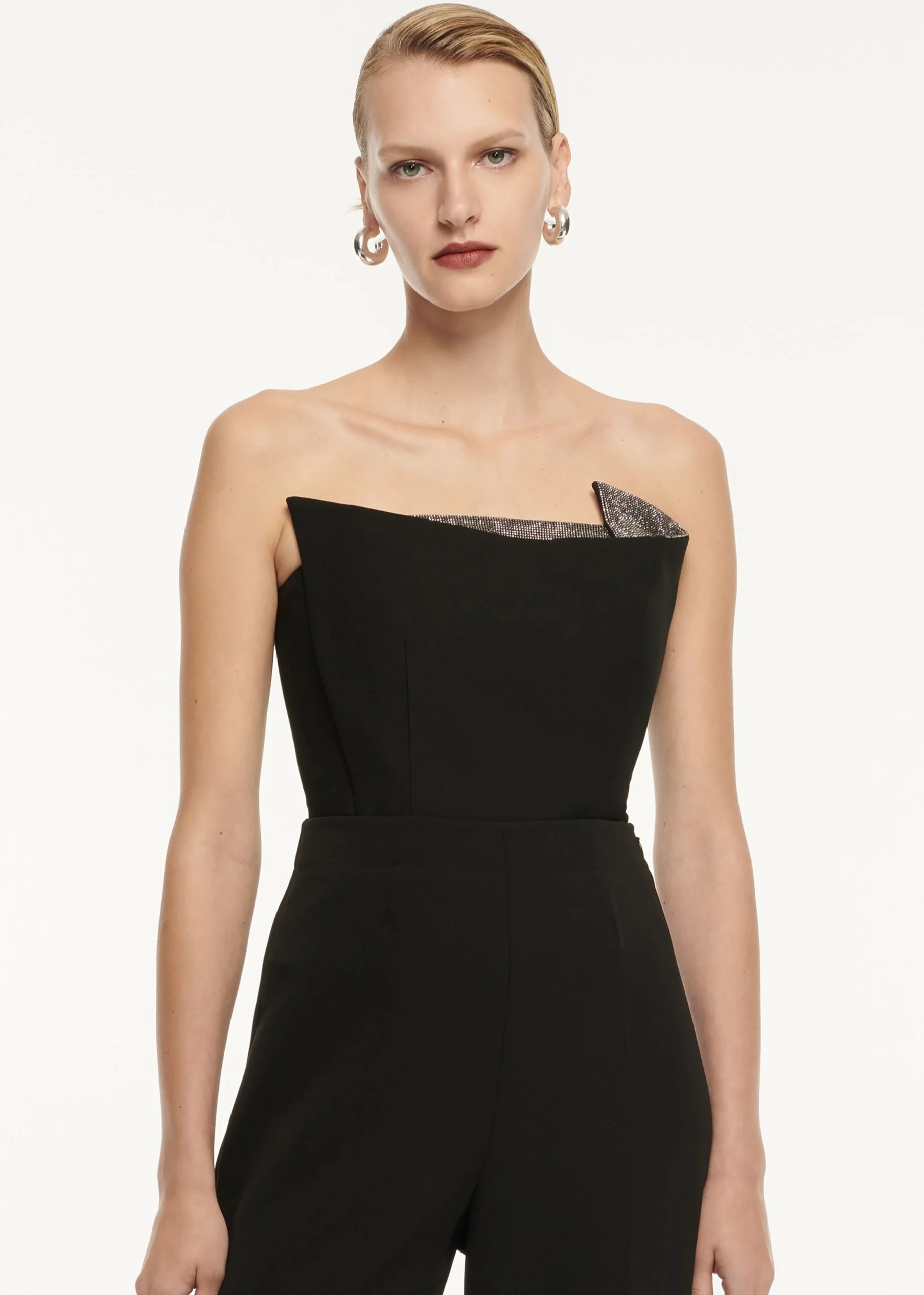 Ready To Wear|Ready To Wear Roland Mouret Strapless Wool Silk Embellished Top