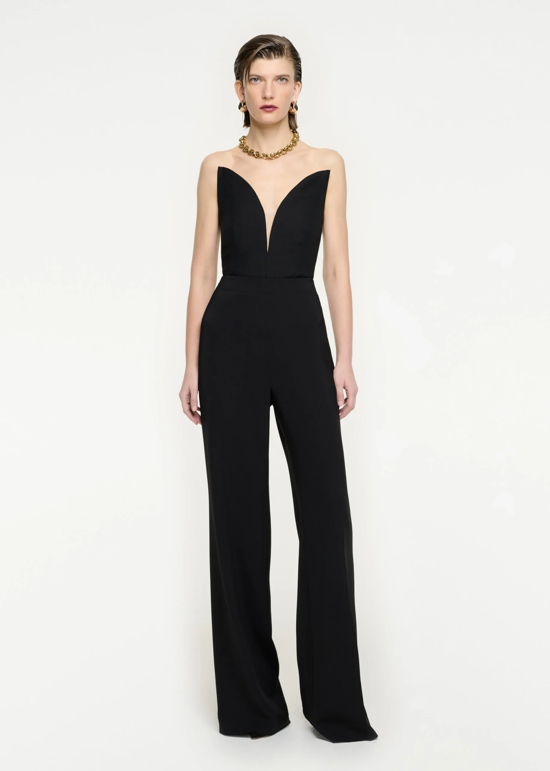Ready To Wear|Ready To Wear Roland Mouret Strapless Wool Silk Top Black